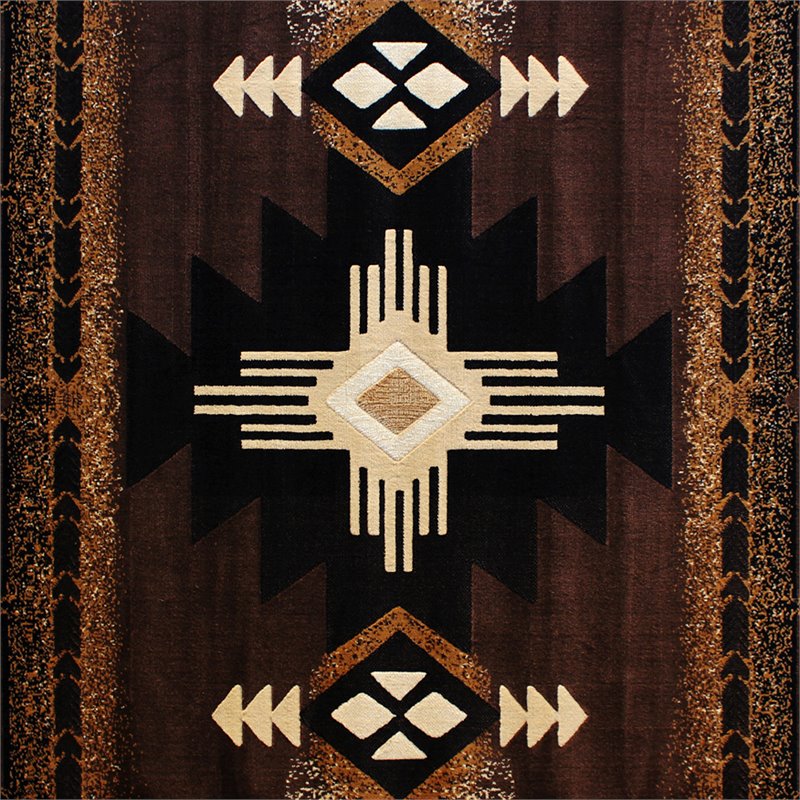Bowery Hill Mohave 5 x 7 ft Olefin Area Rug in Chocolate