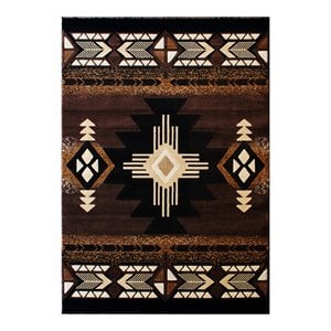 Bowery Hill Mohave 5 x 7 ft Olefin Area Rug in Chocolate