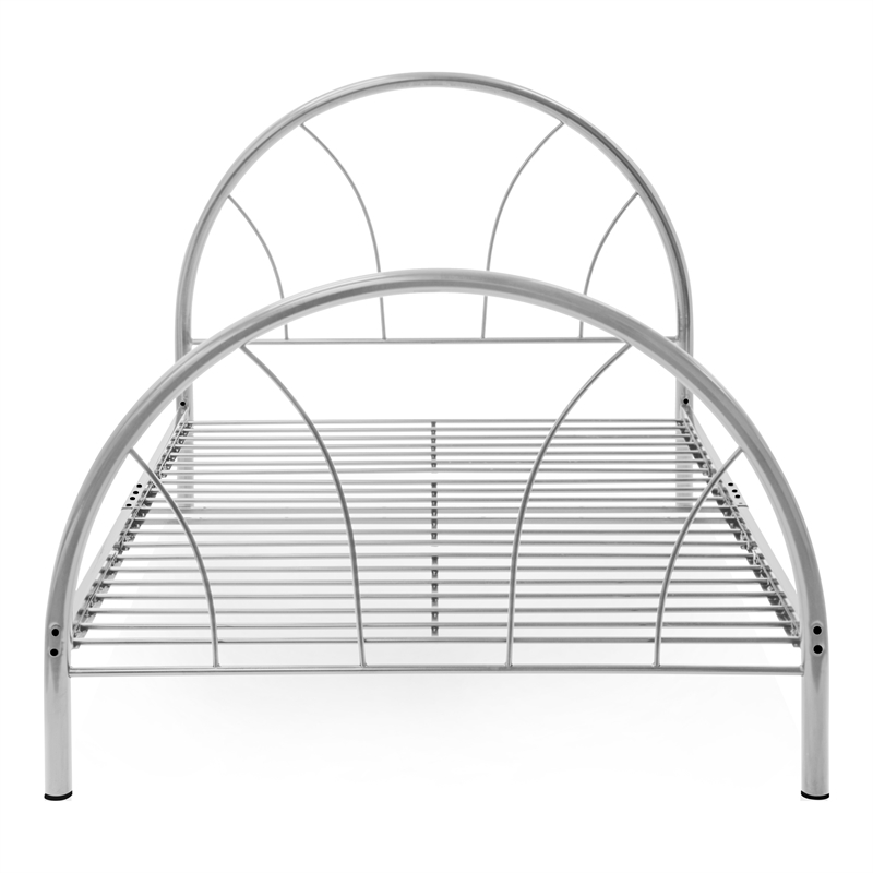 Bowery Hill Contemporary Metal Platform Full Bed in Silver