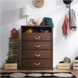 Bowery Hill 4-Drawer Wood Chest in Vintage Walnut Finish