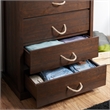 Bowery Hill 4-Drawer Wood Chest in Vintage Walnut Finish