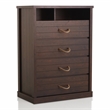 Bowery Hill 4-Drawer Wood Chest in Vintage Walnut Finish