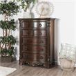 Bowery Hill Transitional 5-Drawer Wooden Chest in Brown Cherry Finish