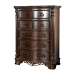 Bowery Hill Transitional 5-Drawer Wooden Chest in Brown Cherry Finish