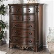 Bowery Hill Transitional 5-Drawer Wooden Chest in Brown Cherry Finish
