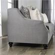 Bowery Hill Transitional Gray Fabric Upholstered Sofa with Burlap Weave