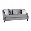 Bowery Hill Transitional Gray Fabric Upholstered Sofa with Burlap Weave