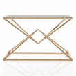 Bowery Hill Contemporary Metal Sofa Table with Glass Top in Gold Plating