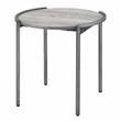 Bowery Hill Metal Round End Table in Light Gray and Gun Metal Finish