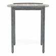 Bowery Hill Metal Round End Table in Light Gray and Gun Metal Finish