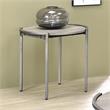 Bowery Hill Metal Round End Table in Light Gray and Gun Metal Finish