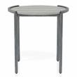 Bowery Hill Metal Round End Table in Light Gray and Gun Metal Finish