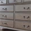 Bowery Hill 2-Piece Dresser and Mirror Set in Grey with 9 Drawers
