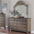 Bowery Hill 2-Piece Dresser and Mirror Set in Grey with 9 Drawers