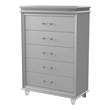 Bowery Hill Solid Wood 5-Drawer Silver Chest with Crystal Accents