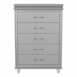 Bowery Hill Solid Wood 5-Drawer Silver Chest with Crystal Accents