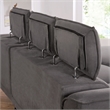 Bowery Hill Fabric Adjustable Headrest Sectional in Dark Gray