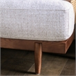 Bowery Hill Solid Wood Loveseat with Rattan Side Panels in Walnut Beige