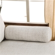 Bowery Hill Solid Wood Loveseat with Rattan Side Panels in Walnut Beige