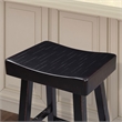 Bowery Hill Set of 2 Saddle 29-Inch Solid Wood Stools in Black