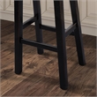 Bowery Hill Set of 2 Saddle 29-Inch Solid Wood Stools in Black