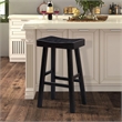 Bowery Hill Set of 2 Saddle 29-Inch Solid Wood Stools in Black
