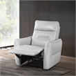 Bowery Hill Leather Power Recliner in Taupe with USB Port