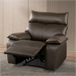 Bowery Hill Leather Upholstered Manual Recliner Chair in Brown