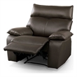 Bowery Hill Leather Upholstered Manual Recliner Chair in Brown