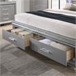Bowery Hill Contemporary Wood Queen Bed with LED in Silver Finish