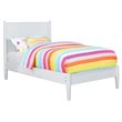 Bowery Hill Solid Wood Twin Platform Bed in White with Mid-Century Design