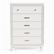 Bowery Hill Contemporary Solid Wood 5-Drawer Chest in White Finish