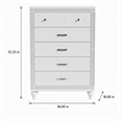 Bowery Hill Contemporary Solid Wood 5-Drawer Chest in White Finish