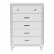 Bowery Hill Contemporary Solid Wood 5-Drawer Chest in White Finish