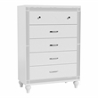 Bowery Hill Contemporary Solid Wood 5-Drawer Chest in White Finish