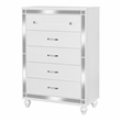 Bowery Hill Contemporary Solid Wood 5-Drawer Chest in White Finish