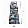 Bowery Hill 24 x 84 in Geometric Olefin Area Rug in Blue