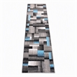 Bowery Hill 24 x 84 in Geometric Olefin Area Rug in Blue