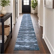 Bowery Hill 31.2 x 186 in Distressed Olefin Area Rug in Turquoise