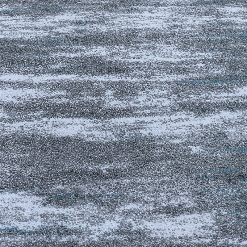 Bowery Hill 31.2 x 186 in Distressed Olefin Area Rug in Turquoise
