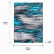 Bowery Hill 72 x 108 in Abstract Olefin Area Rug in Turquoise/Gray