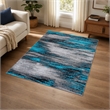 Bowery Hill 72 x 108 in Abstract Olefin Area Rug in Turquoise/Gray