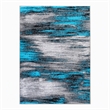 Bowery Hill 72 x 108 in Abstract Olefin Area Rug in Turquoise/Gray