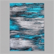 Bowery Hill 72 x 108 in Abstract Olefin Area Rug in Turquoise/Gray