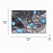 Bowery Hill Abstract 2' x 3' Olefin Accent Rug in Blue and Gray