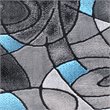 Bowery Hill Abstract 2' x 3' Olefin Accent Rug in Blue and Gray