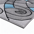 Bowery Hill Abstract 2' x 3' Olefin Accent Rug in Blue and Gray