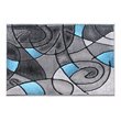Bowery Hill Abstract 2' x 3' Olefin Accent Rug in Blue and Gray