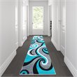 Bowery Hill Swirl 3' x 10' High-Low Area Rug in Turquoise