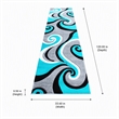 Bowery Hill Swirl 3' x 10' High-Low Area Rug in Turquoise